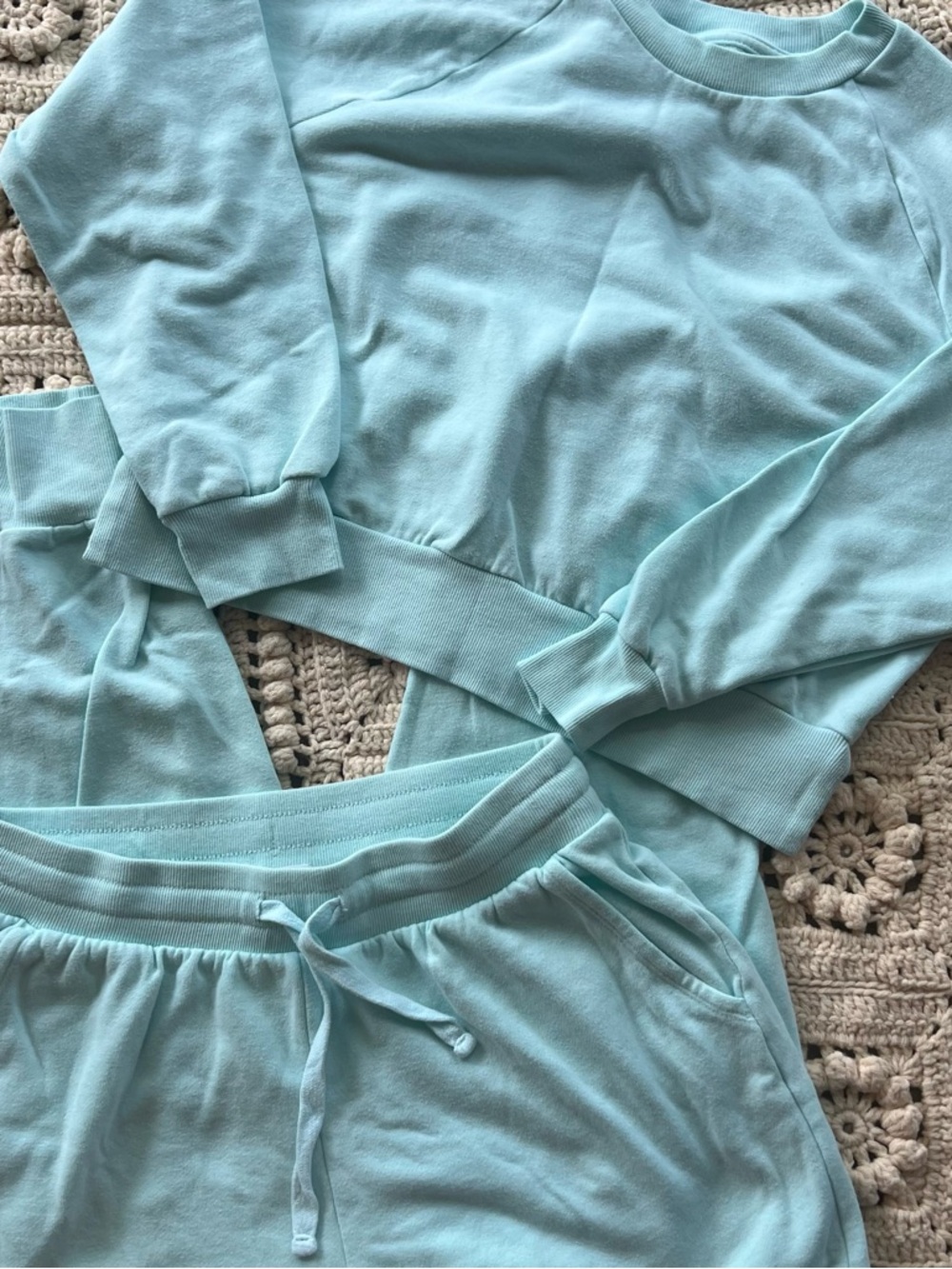 Colsie Light Aqua Crewneck Sweatshirt & Lounge Jogger Set